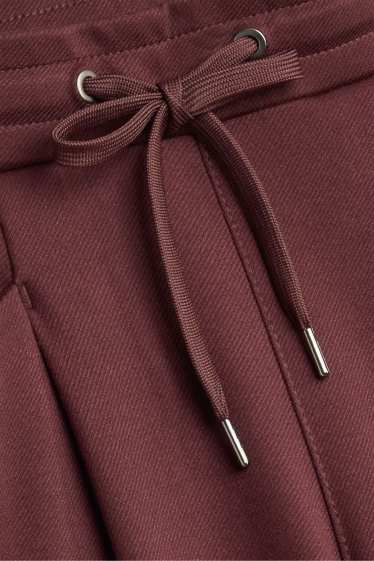Damen - Stoffhose - Mid Waist - Tapered Fit - bordeaux