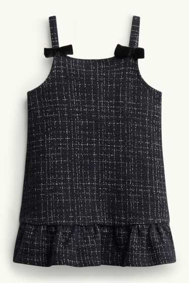 Copii - Fete - Fundă - set - rochie și tricou cu mânecă lungă - 2 piese - alb / negru