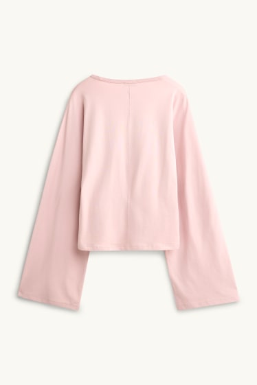 Dames - Longsleeve - slim fit - lichtroze