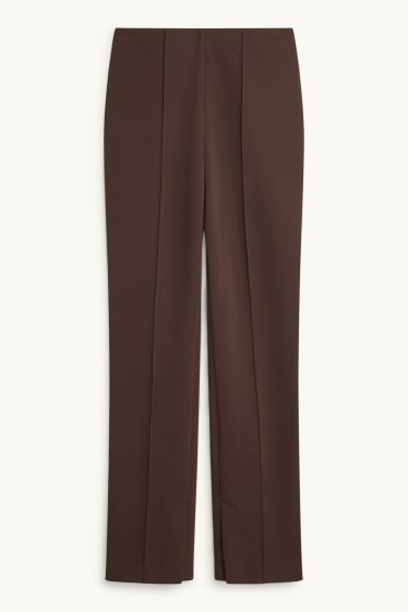 Dona - Pantalons de tela - high waist - skinny fit - marró