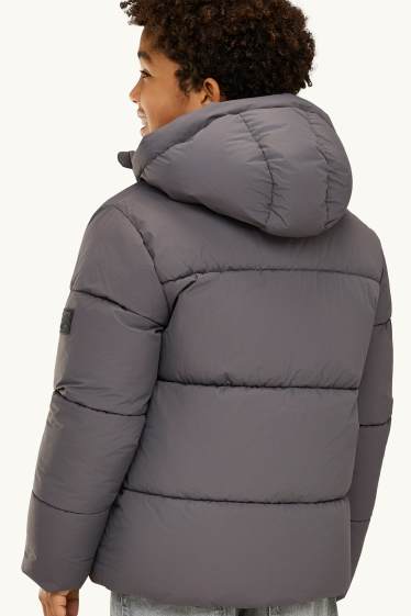 Enfants garçons - Doudoune - doublée - finition déperlante - gris foncé