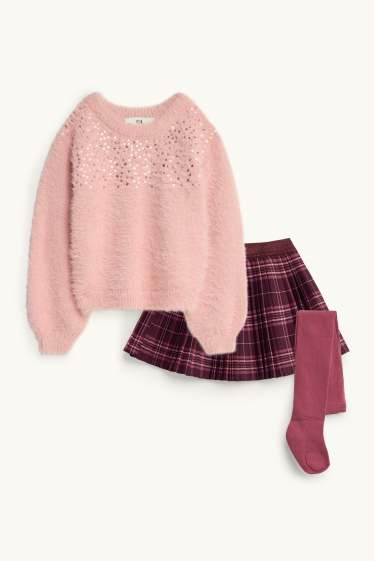 Nena - Conjunt - jersei, faldilla i leotards - 3 peces - rosa clar