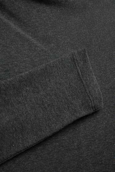 Femei - Tricou cu mânecă lungă - slim fit - gri închis melanj