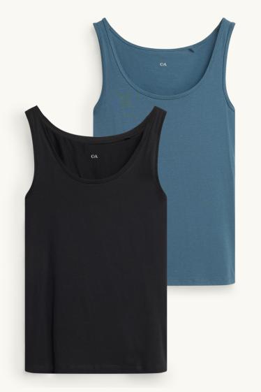 Femmes - Lot de 2 - haut - bleu / noir
