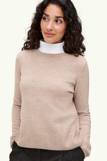 Damen - Pullover - beige