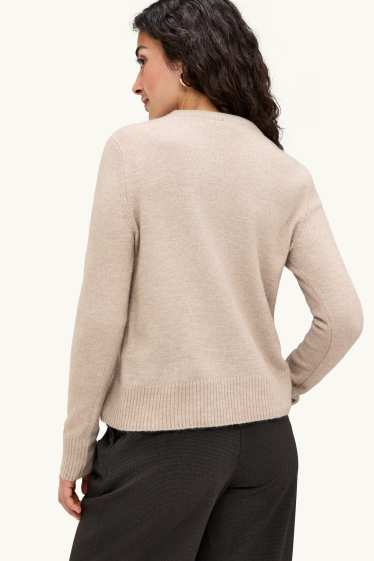 Damen - Pullover - beige