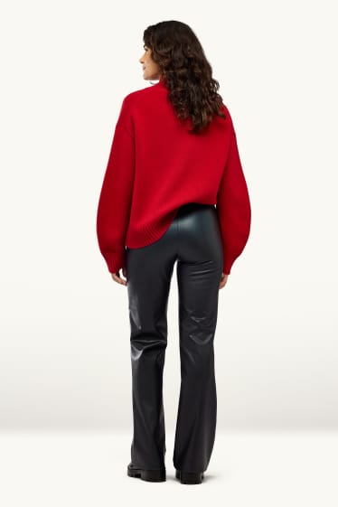 Dames - Legging - imitatieleer - zwart