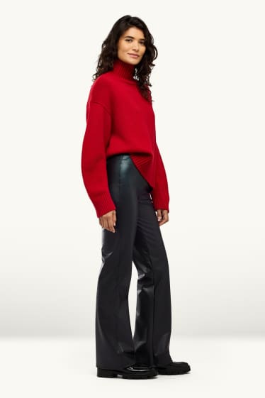 Dames - Legging - imitatieleer - zwart