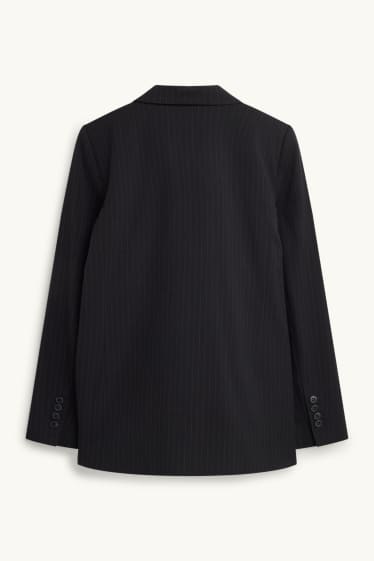 Damen - Longblazer - Regular Fit - Nadelstreifen - schwarz