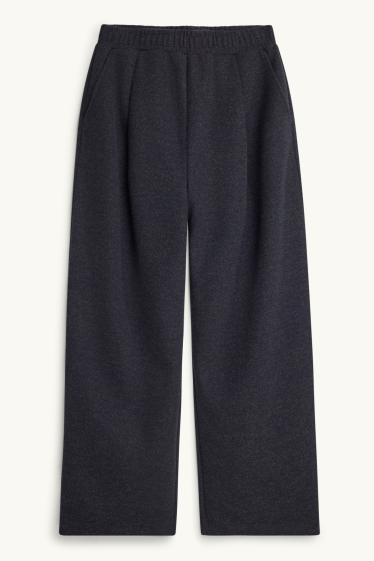Femei - Pantaloni de trening - gri închis melanj