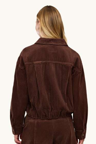 Donna - Blusa in velluto a coste - marrone