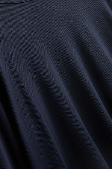 Femei - Tricou cu mânecă lungă - slim fit - reiat - albastru închis