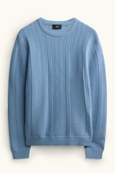 Home - Jersei - texturat - blau clar