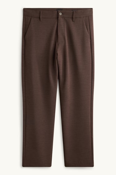 Pánské - Kalhoty chino - relaxed fit - tmavohnědá
