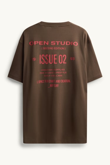 Herren - T-Shirt - Relaxed Fit - braun