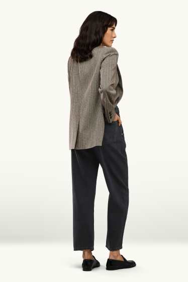 Femmes - Barrel jean à ceinture - high waist - noir