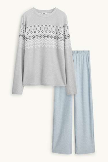 Femmes - Pyjama - bleu clair-chiné