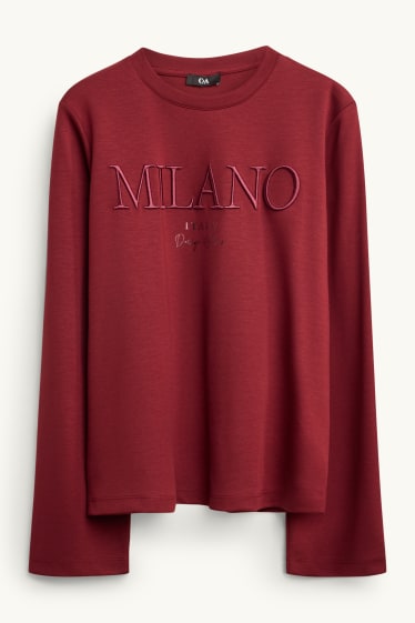 Damen - Sweatshirt - dunkelrot