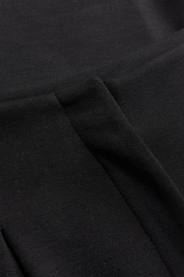 Women - Jersey trousers - mid-rise waist - barrel leg - black