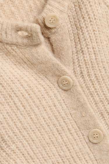 Dames - Vest - geribd - beige