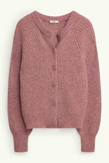 Dames - Vest - geribd - roze mix