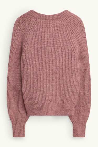 Dames - Vest - geribd - roze mix