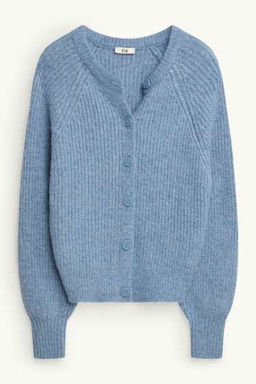 Dames - Vest - geribd - lichtblauw