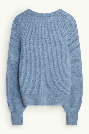 Dames - Vest - geribd - lichtblauw