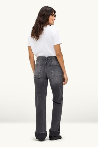 Dames - Straight jeans - high waist - Selvedge - jeansdonkergrijs