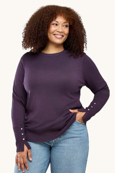 Femei - Pulover din tricot fin - violet