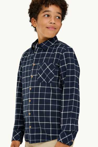 Bambini - Camicia - a quadretti - blu scuro / bianco
