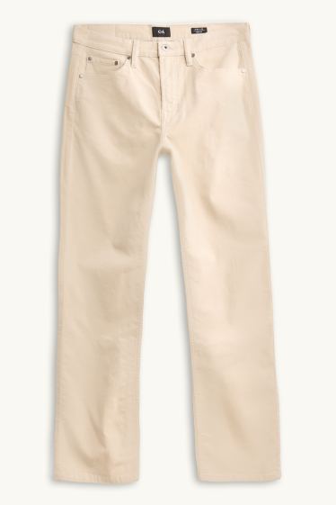Hombre - Pantalón de pana - straight fit - beige claro