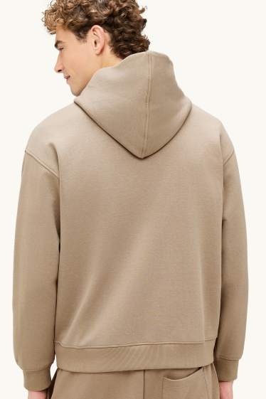 Hommes - Sweat à capuche - beige