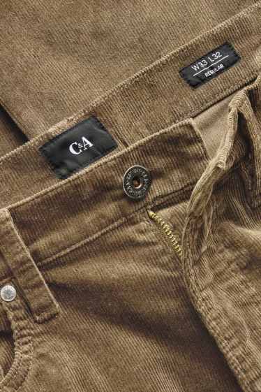 Men - Corduroy trousers - straight fit - dark green