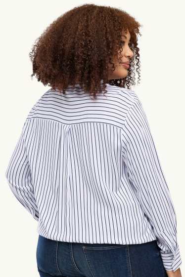 Donna - Blusa - a righe - bianco / blu