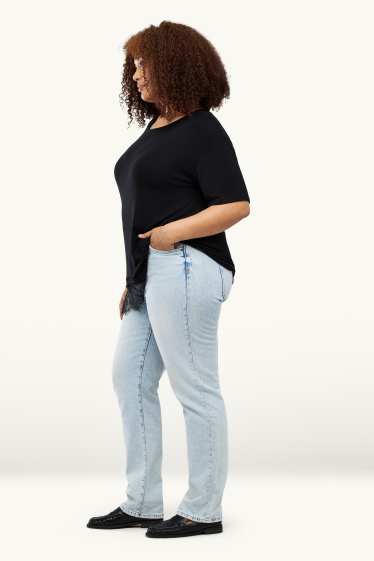 Dona - Straight jeans - high waist - texà blau clar