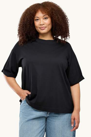 Femei - Tricou - relaxed fit - negru