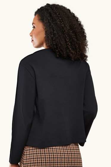 Dames - Longsleeve - relaxed fit - zwart