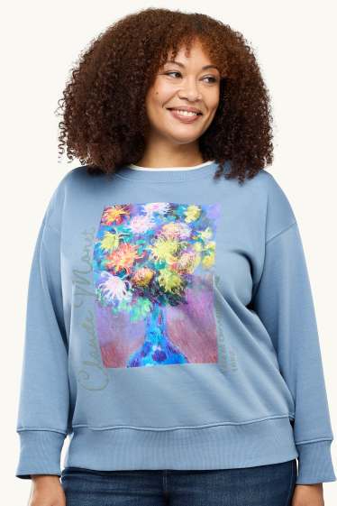 Women - Sweatshirt - Claude Monet - light blue