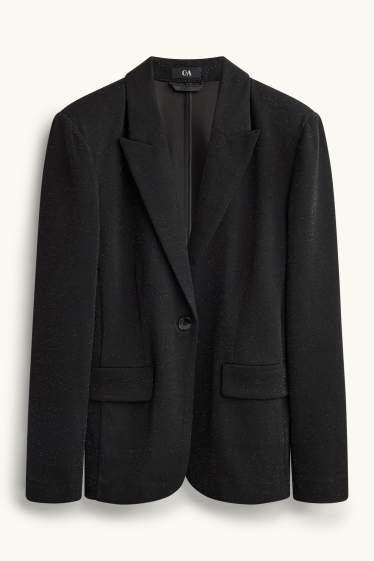 Dona - Blazer formal - entallat - efecte brillant - negre
