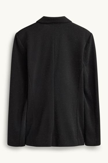 Dona - Blazer formal - entallat - efecte brillant - negre
