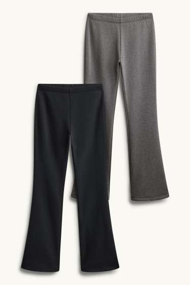 Nena - Paquet de 2 - leggings tèrmics acampanats - gris/negre