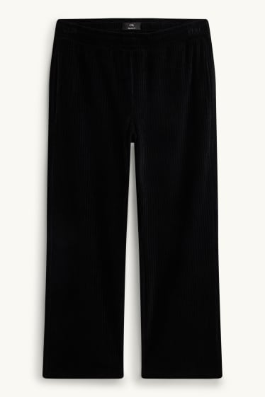 Men - Joggers - relaxed fit - ribbed - black