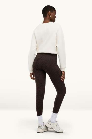 Women - Leggings - leopard print - brown