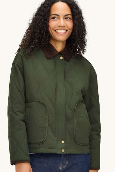 Women - Quilted jacket - water-repellent - dark green