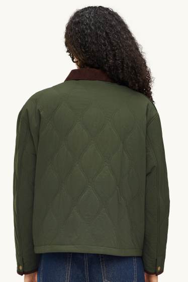Women - Quilted jacket - water-repellent - dark green