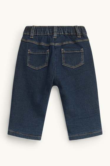 Baby Mädchen - Blümchen - Baby-Jeans - Thermojeans - dunkeljeansblau