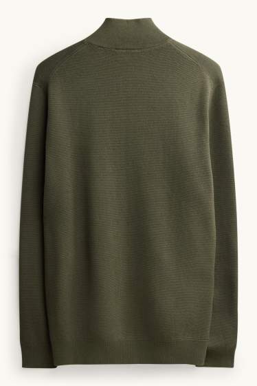 Herren - Strickjacke - khaki