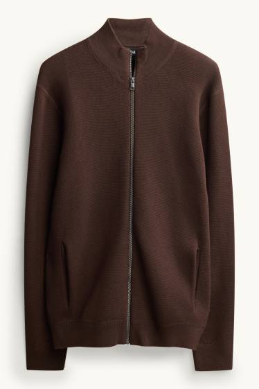 Herren - Strickjacke - braun