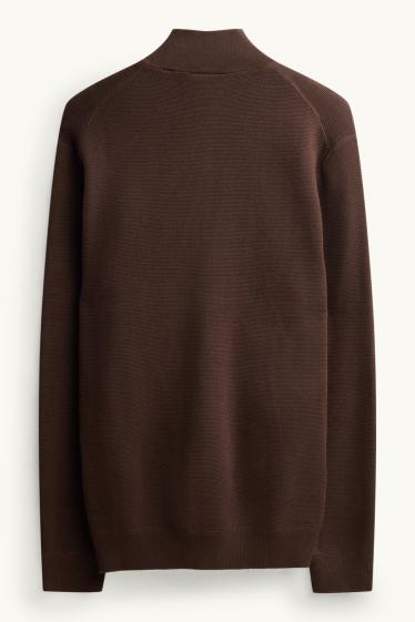 Herren - Strickjacke - braun
